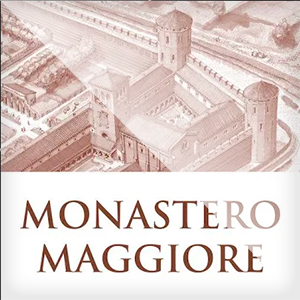 applicazione realizzata da ett per il museo archeologico di Milano, disegno dall'alto dell'architettura con la scritta monastero maggiore