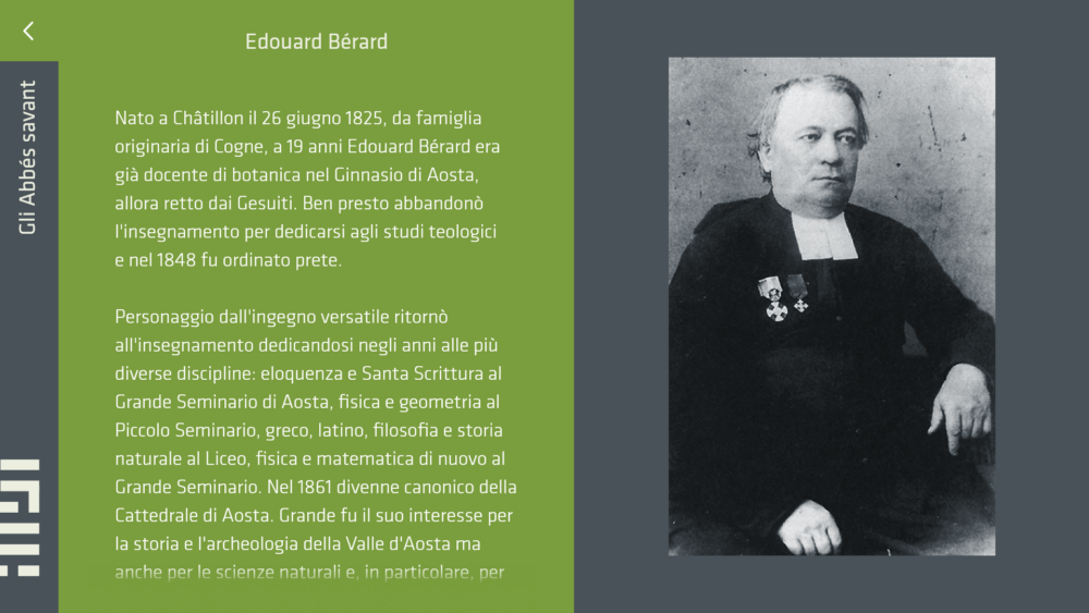 grafica dedicata a edouard bérnard, a destra una sua foto in bianco e nero, a sinistra la sua biografia