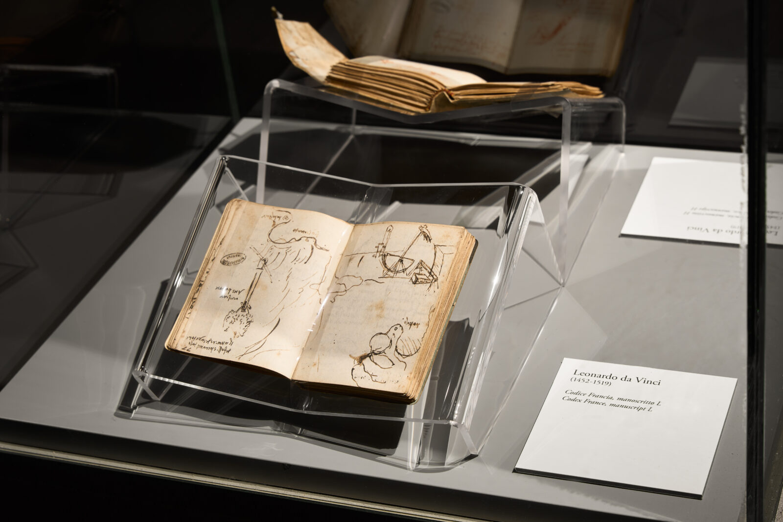 Diario di Leonardo da Vinci conservato presso la mostra Leonardo il dono della Vigna mostra interattiva realizzata da ETT
