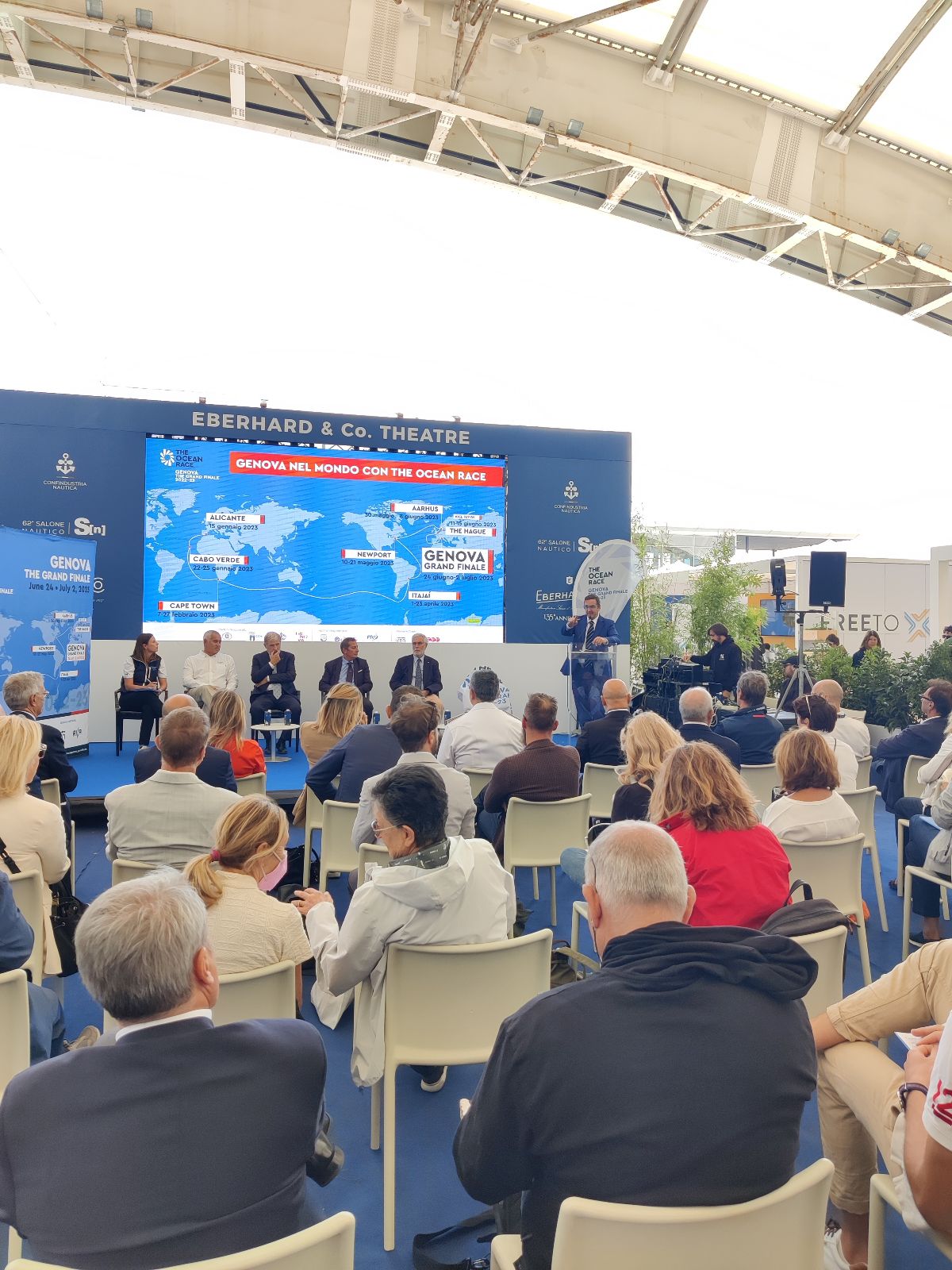 conferenza stampa di presentazione di the ocean race - the grand finale di genova, evento di cui ett è sponsor