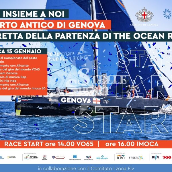 Al Porto Antico di Genova la diretta con la partenza di Ocean Race ad Alicante