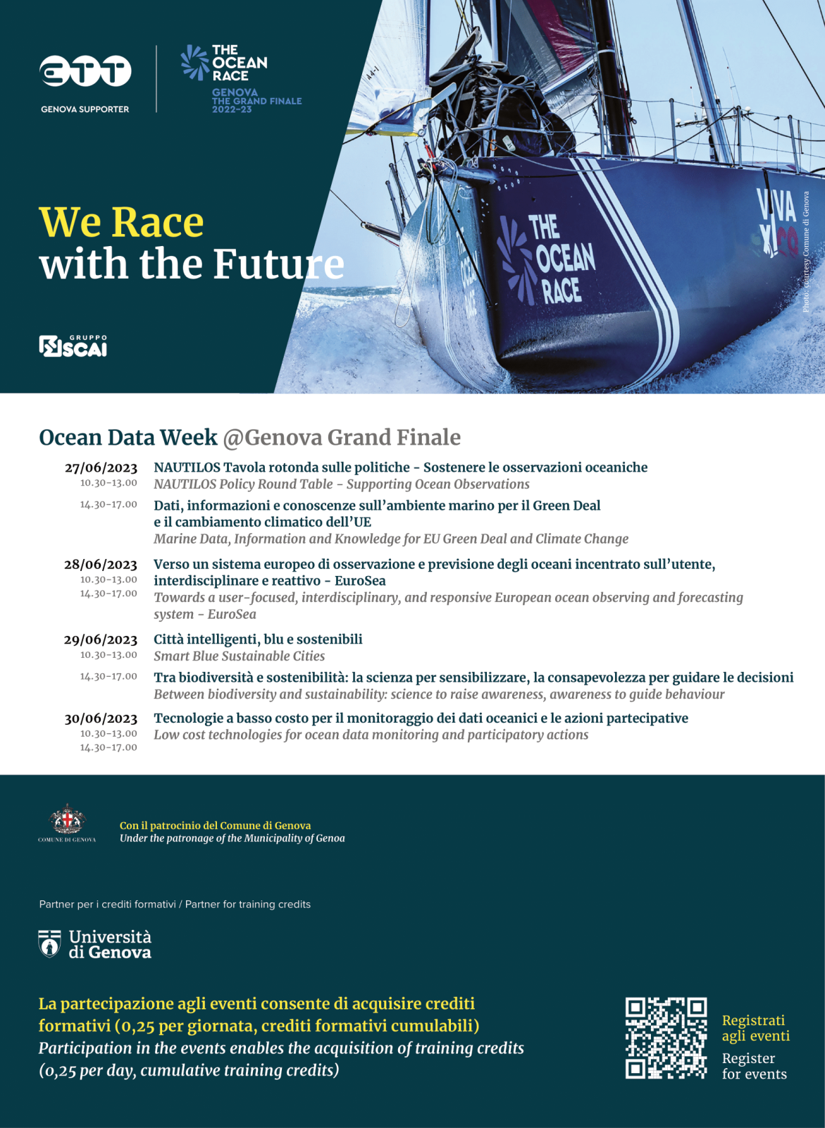 Programma degli eventi della Ocean Data Week organizzata da ETT per Ocean Race