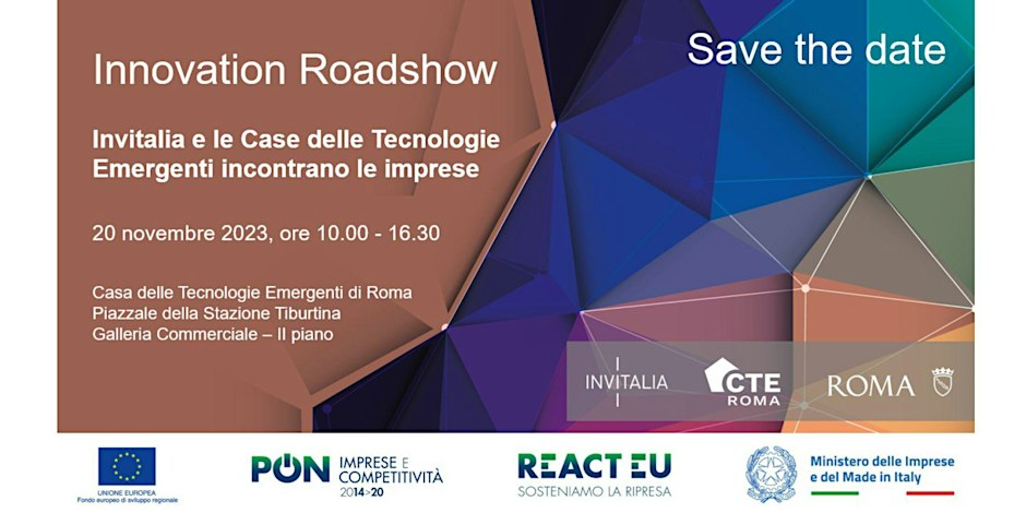 locandina save the date innovation roadshow invitalia il 20 novembre 2023