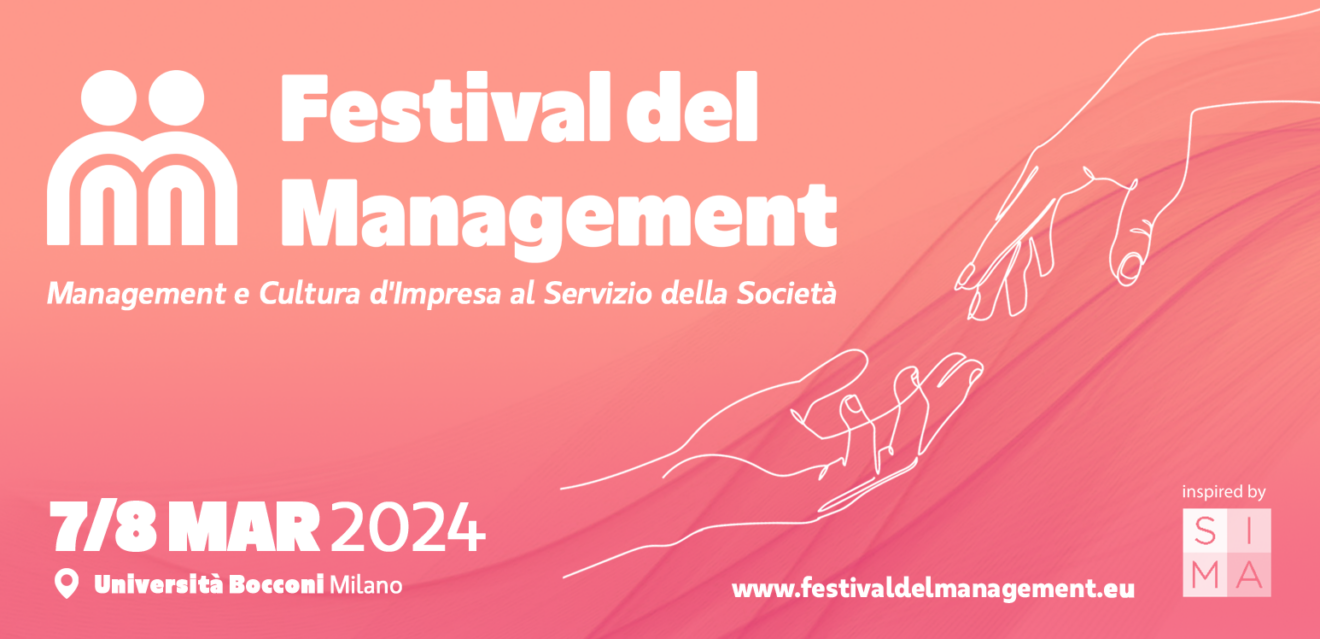 La locandina del festival del management 2024 a cui prenderà parte Giovanni Verreschi, AD di ETT, l'8 marzo.