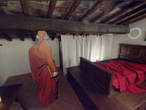 Fotogramma del virtual tour in una stanza del Museo casa di Dante, tour realizzato da ett