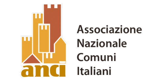 logo associazione nazionale comuni italiani anci (torri stilizzate gialle e rosse)