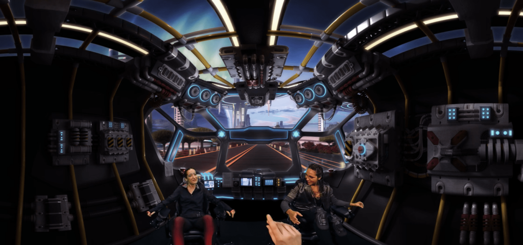 Area X realtà virtuale - navicella in viaggio