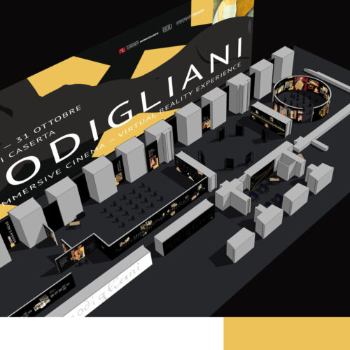 Progetto render della Mostra Modigliani Opera Vision, realizzato da ett
