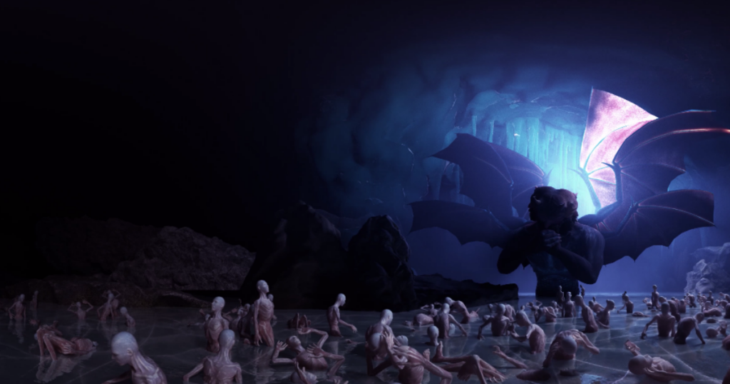 Una scena dell'Inferno di Dante tratto da La Dvina Commedia VR