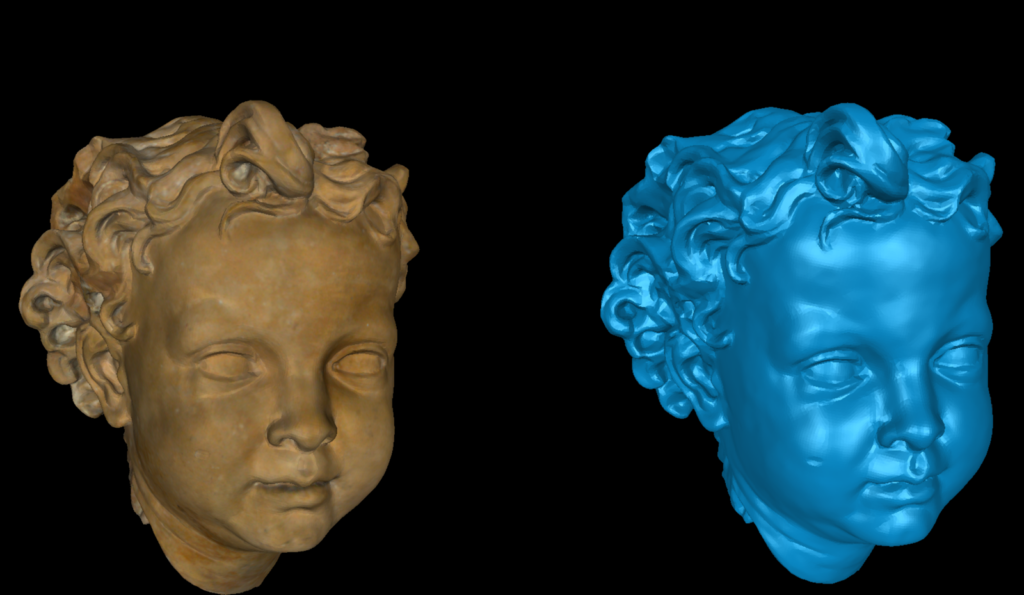 digitalizzazione della testa di una statua delle gallerie estense