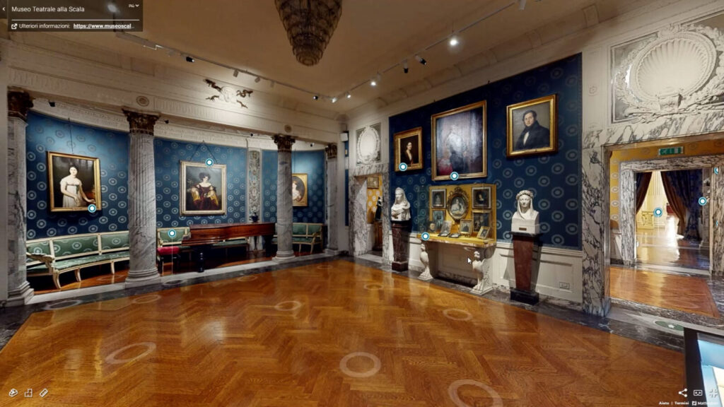 Fotogramma di una sala del Virtual Tour del Museo Teatrale alla Scala