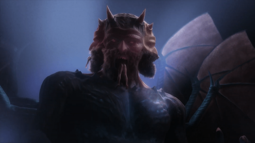 Lucifero rappresentato in la Divina Commedia VR: l'Inferno, un viaggio immersivo, cortometraggio prodotto da ETT