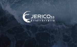 Logo di Jerico S3, progetto che vede coinvolta anche ETT, su sfondo con onda del mare che si infrange a riva