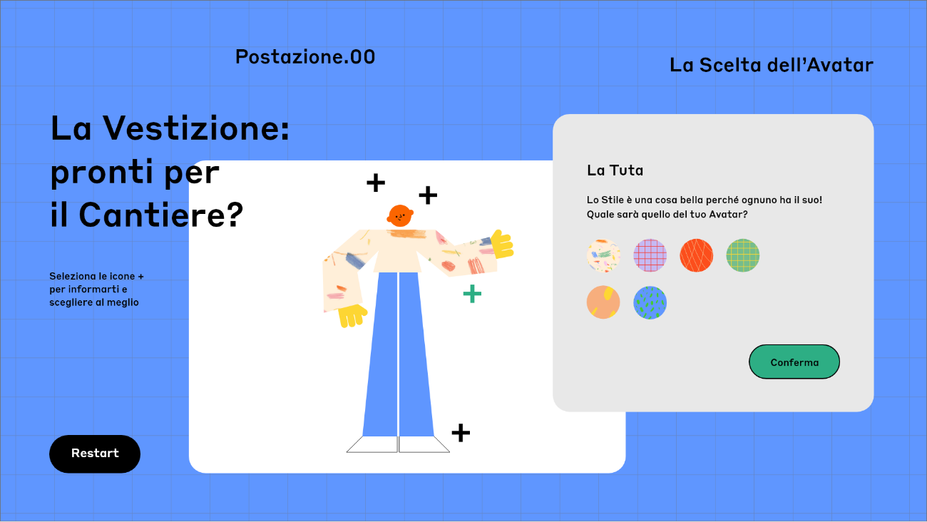 scelta dell'avatar in un gioco realizzato da ett alla città della scienza di genova