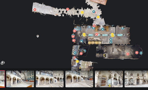 virtual tour del museo nazionale dell'emigrazione italiana, piantina vista dall'alto con i POI