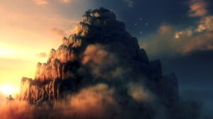 la montagna del purgatorio, un fotogramma de La Divina Commedia VR, corto di produzione ETT