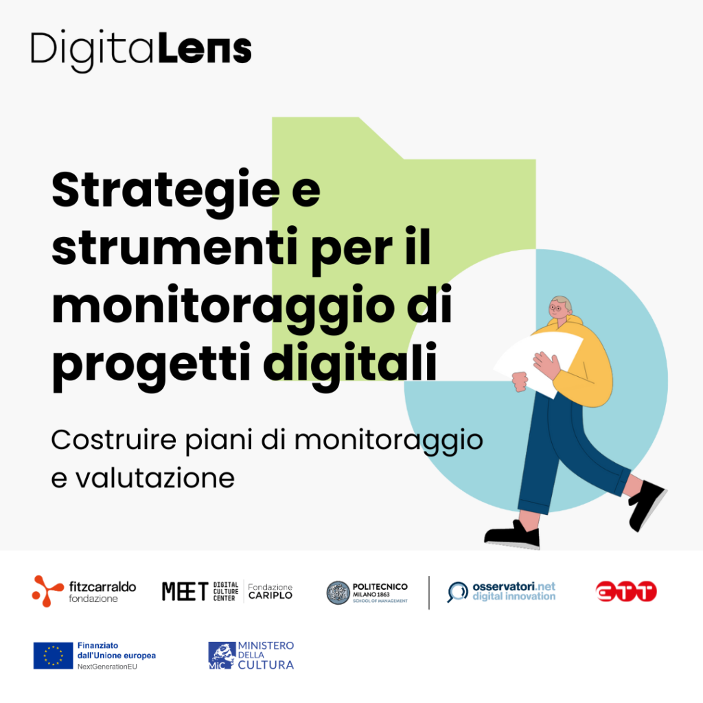 locandina digitale per il progetto tocc digital lens: strategie e strumenti per il monitoraggio di progetti digitali, di cui ett è partner