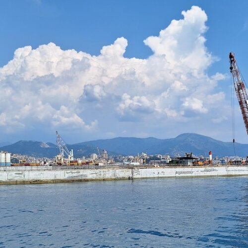 foto della nuova diga foranea di Genova nell'agosto 2024